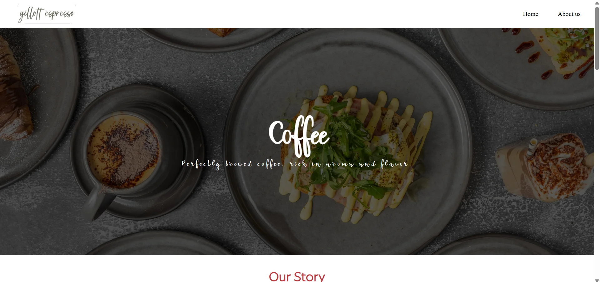 Gillott Espresso Coffee Shop Website Preview